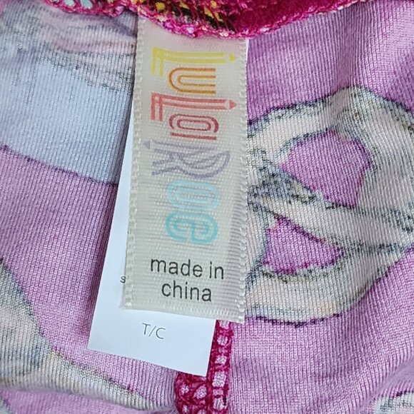 Lularoe Leggings Womens Size TC Pink Bakery Cupcake Pretzel Croissant Pull On - Picture 4 of 6